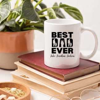 最高のパパEver Kidシルエットパーソナライズされた コーヒーマグカップ