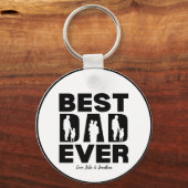 最高のパパEver Kidシルエット キーホルダー (正面)