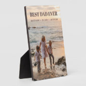 最高のパパEver Kids写真の名前モダン パーソナライズされた フォトプラーク (側面)