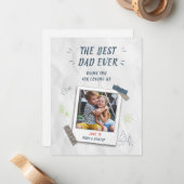 最高のパパEver Kids写真カスタム ノートカード (正面/裏面インサイチュ)