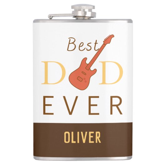 最高のパパEVER MUSIC GUITARクールモダン Faters Day フラスク (正面)