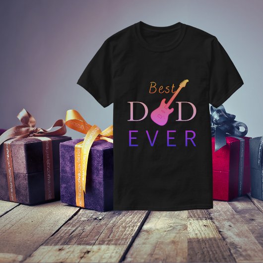 最高のパパEVER MUSIC GUITARクールモダン Faters Day Tシャツ