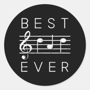 最高のパパEver Music Notesおもしろい Faters Day ラウンドシール