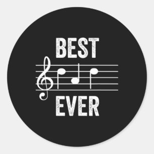 最高のパパEver Music Notesおもしろい Faters Day Gift ラウンドシール