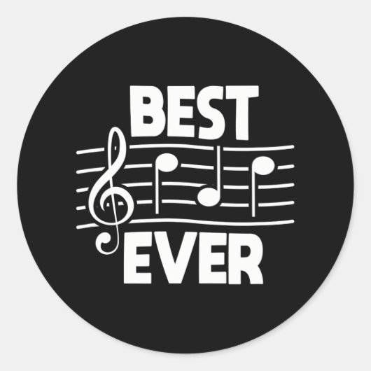 最高のパパEver Music Notesパパミュージシャン父の ラウンドシール (正面)
