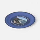 最高のパパEver Navy Blue海ロッキー・ショアの写真 ペーパープレート (アングル)