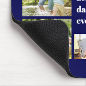 最高のパパEver Navy Blue Photo Collage マウスパッド (コーナー)