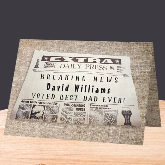 最高のパパEver Newspaper Headline Father's Day Card カード