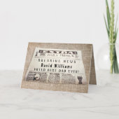 最高のパパEver Newspaper Headline Father's Day Card カード (正面)