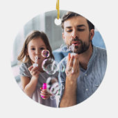 最高のパパEver One Photoモダン Script セラミックオーナメント (裏面)