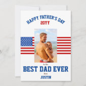最高のパパEver Patriotic赤白青写真 シーズンカード (正面)