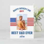 最高のパパEver Patriotic赤白青写真 シーズンカード (スタンド正面)