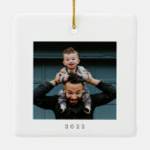 最高のパパEver Photo両面クリスマスクリシンプルスマス セラミックオーナメント (裏面)