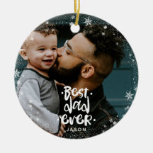 最高のパパEver Photo名前をカスタムするスノーフレークフレーム