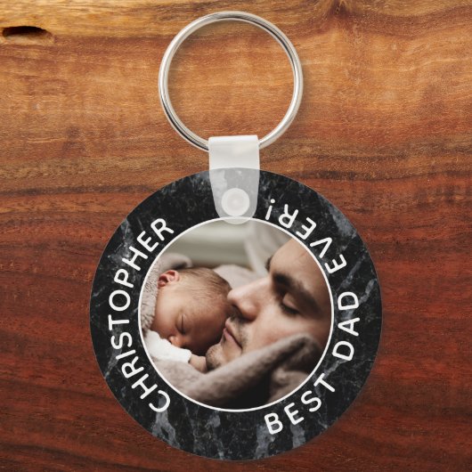 最高のパパEver Photo モダン Keepsake Father's Day キーホルダー (正面)