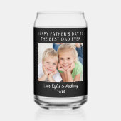 最高のパパEver Photo Black Father's Day ガラス缶 (正面)