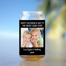 最高のパパEver Photo Black Father's Day ガラス缶