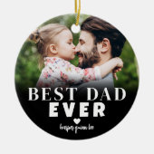 最高のパパEver Photo Christmas セラミックオーナメント (正面)