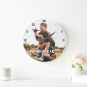 最高のパパEver Photo Collage独自のコラージュを作成 ラージ壁時計 (ホーム)