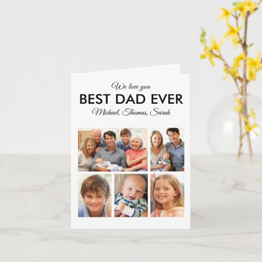 最高のパパEver Photo Collage Fanthers Day カード (黄色い花)