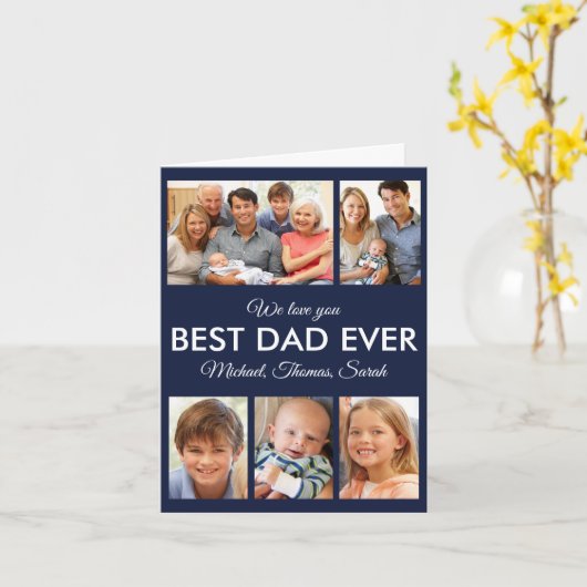 最高のパパEver Photo Collage Fanthers Day カード (黄色い花)