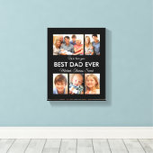 最高のパパEver Photo Collage Fanthers Day キャンバスプリント (インサイチュ (ウッドフロア))