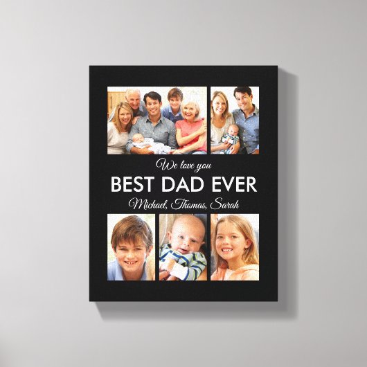 最高のパパEver Photo Collage Fanthers Day キャンバスプリント (正面)