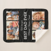 最高のパパEver Photo Collage Fanthers Day シェルパブランケット (正面(横))