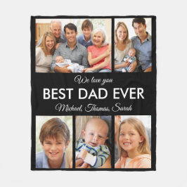 最高のパパEver Photo Collage Fanthers Day フリースブランケット
