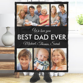 最高のパパEver Photo Collage Fanthers Day フリースブランケット