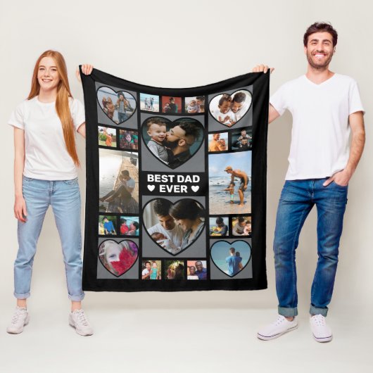 最高のパパEver Photo Collage Father's DayフリースB フリースブランケット (インサイチュ)