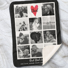 最高のパパEver Photo Collage Father's Day誕生日 シェルパブランケット