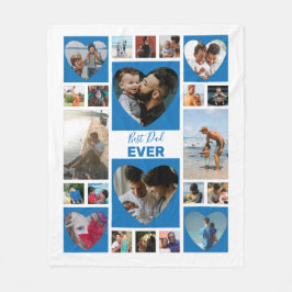 最高のパパEver Photo Collage Father's Day フリースブランケット