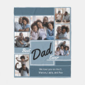 最高のパパEver Photo Collage Father's Day フリースブランケット (正面)