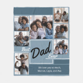 最高のパパEver Photo Collage Father's Day フリースブランケット
