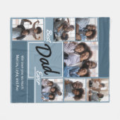 最高のパパEver Photo Collage Father's Day フリースブランケット (正面(横))