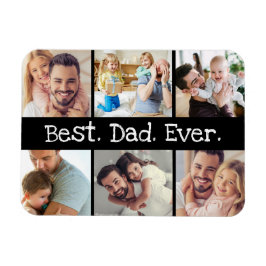 最高のパパEver Photo Collage in Black and White マグネット
