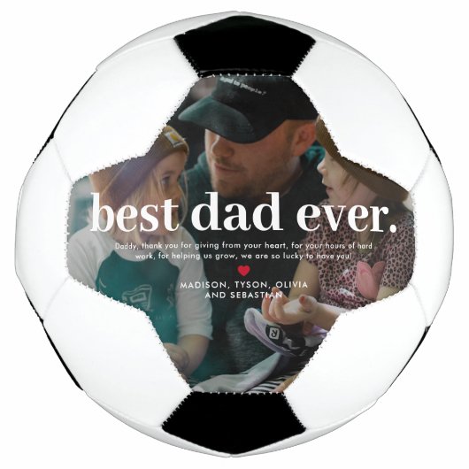 最高のパパEver Photo Keepsake サッカーボール (正面)