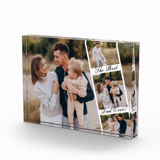 最高のパパEver Photo Reelコラージュパーソナライズされた フォトブロック (右)