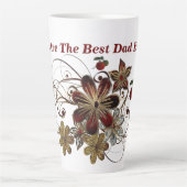 最高のパパEver Redフローラ輝く父親の日 カフェラテマグ (正面)