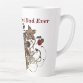 最高のパパEver Redフローラ輝く父親の日 カフェラテマグ (右)