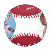 最高のパパEver Red 2の写真サイン入り野球 野球ボール (裏面)