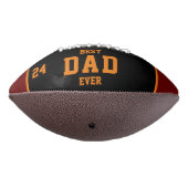 最高のパパEver Red Orangeブラックのカスタム写真 アメリカンフットボール (回転270)