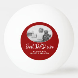 最高のパパEver Red Oval Photo Frame Father's Day 卓球ボール