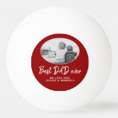 最高のパパEver Red Oval Photo Frame Father's Day 卓球ボール (裏面)