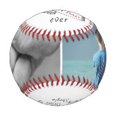 最高のパパEver Ribbon Father's Day Photo Collage 野球ボール (正面)