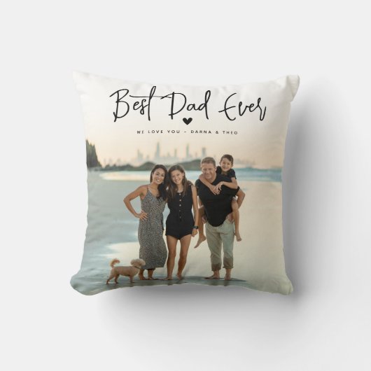 最高のパパEver Script 2x写真 クッション (正面)