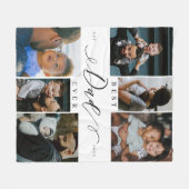 最高のパパEver Script Faters Day Photo Collage フリースブランケット (正面(横))