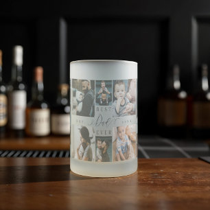 最高のパパEver Script Father's Dayフォトコラージュ フロストグラスビールジョッキ