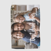 最高のパパEver Script Photo ゴルフタオル (正面)